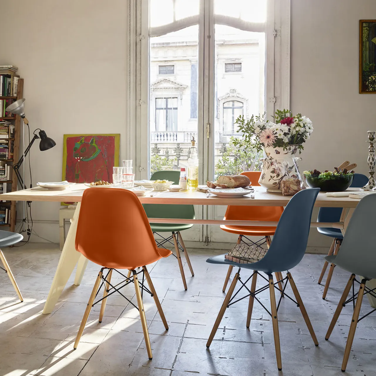 Eames Plastic Chair DSW - 11 Pebble - Dark Maple
